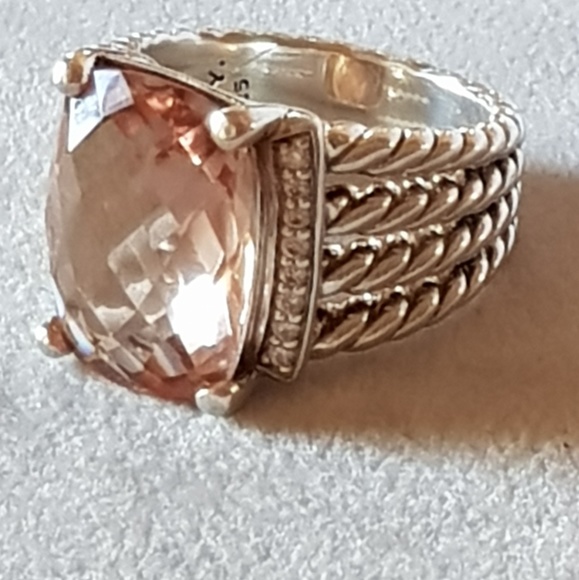 David Yurman Jewelry - David Yurman Wheaton 16x12 Morganite Diamond Ring